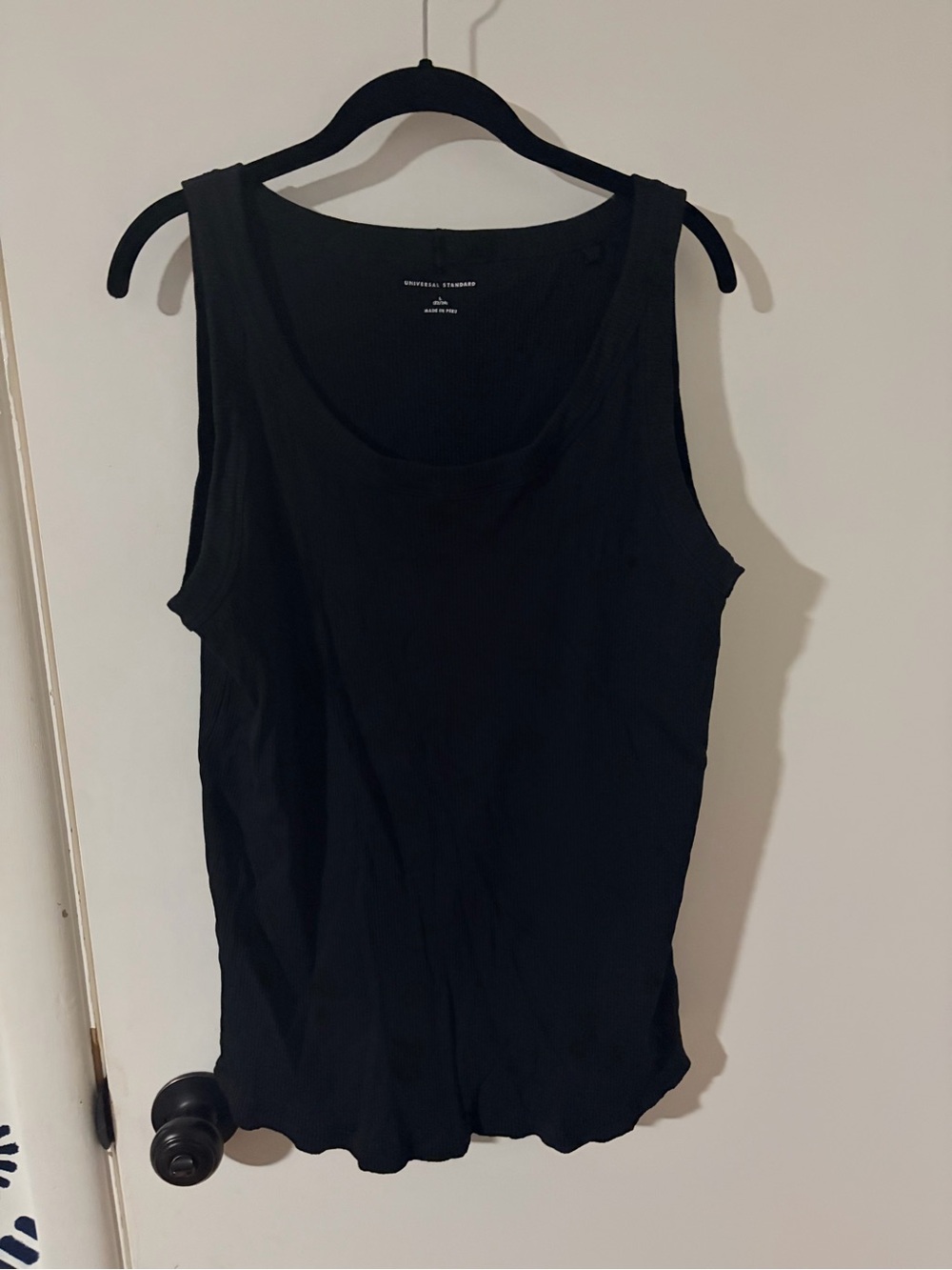 Universal Standard Black Ribbed Scoop Tank